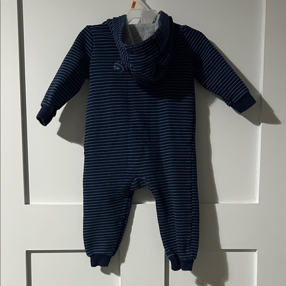 Carter's Navy and White Striped Footie - Picture 2 of 4